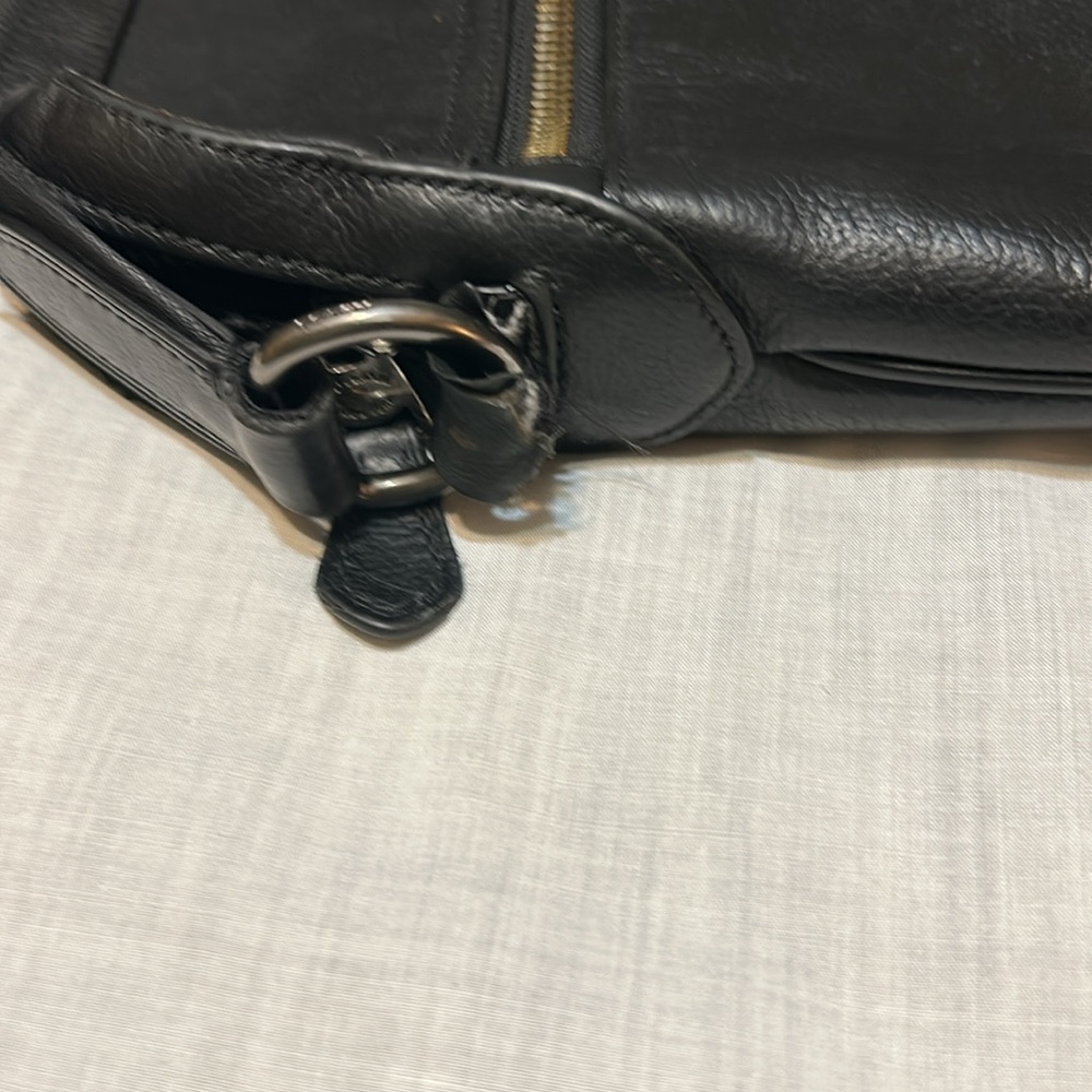 Coach Unisex Smythe Black Leather Crossbody Houston Flight Messenger Bag - Picture 8 of 8